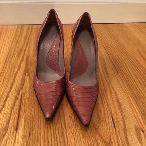 Kenneth Cole Pink Snakeskin Heels